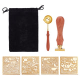 4PCS Square Wax Seal Stamp Set(4 Seasons)