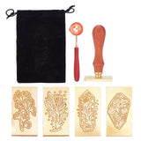 4PCS Rectangle Wax Seal Stamp Set(Plants)