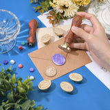 6pcs Seat, Flower and Plant Oval  Wax Seal Stamp Set