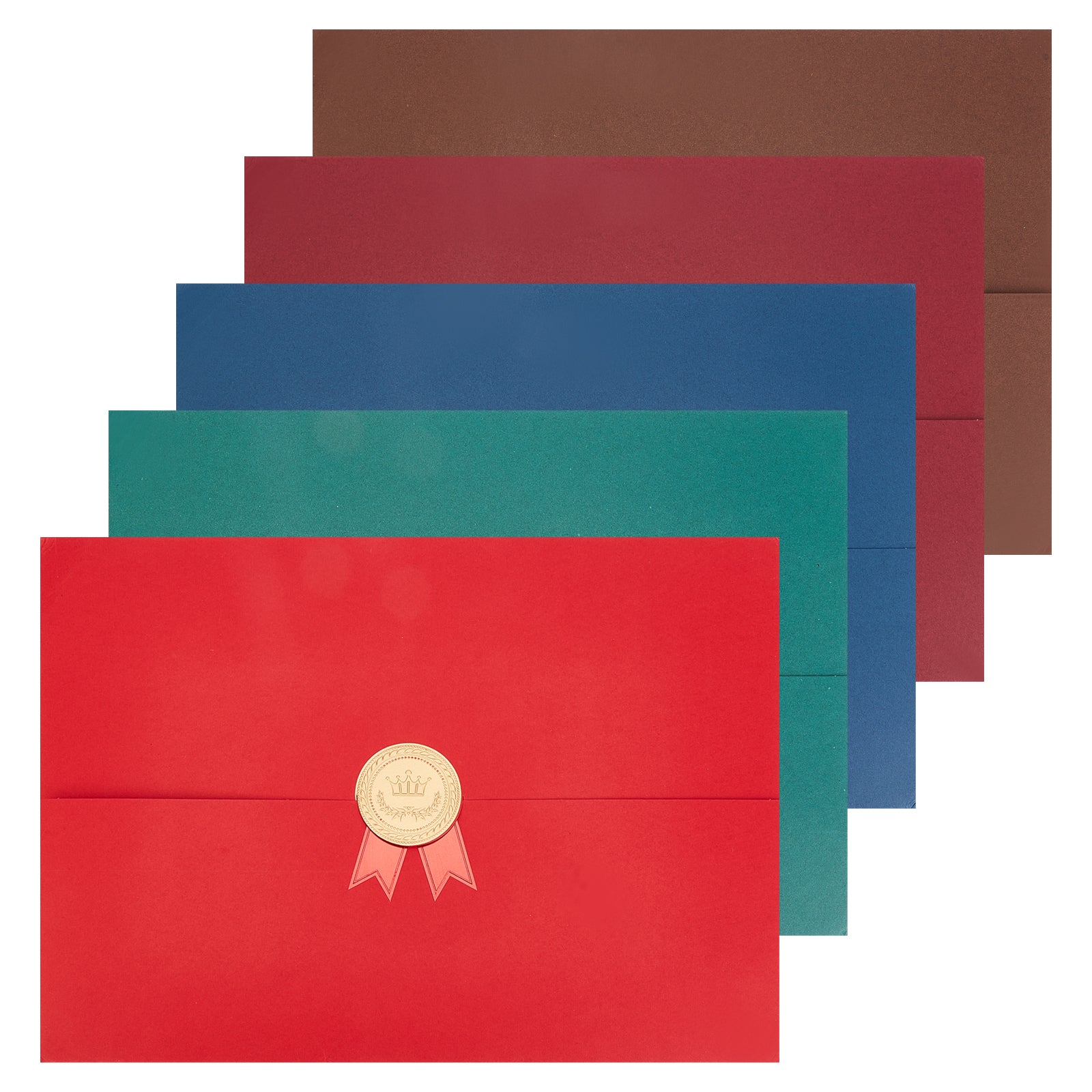 Globleland 5Pcs 5 Colors Paper Certificate/Document Cover, Mixed Color, 23x32x0.1mm, 1pc/color