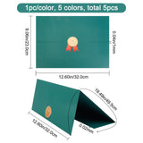 Globleland 5Pcs 5 Colors Paper Certificate/Document Cover, Mixed Color, 23x32x0.1mm, 1pc/color