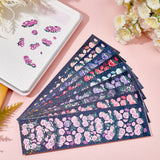 Globleland 10 Sheets 10 Colors Colorful 3D Rose Laser Flash Stickers, Confetti Sticker Shiny Decoration Sticker, for DIY Diary, Notebooks and Arts Card Making, Mixed Color, 18.8x5.5x0.03cm