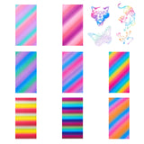 Globleland 8 Sheets 8 Styles Self-Adhesive Vinyl Picture Stickers Label Stickers, for Cup, Suitcase, Planner and Refigerator Decor, Rectangle with Stripe Pattern, Mixed Color, 30.5x15x0.05cm, 1 style/sheet