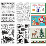 Globleland 4 Sheets 4 Styles PVC Plastic Stamps, for DIY Scrapbooking, Photo Album Decorative, Cards Making, Stamp Sheets, Christmas Themed Pattern, 16x11x0.3cm, 1 sheet/style
