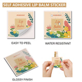 Globleland 80Pcs 8 Style Custom Lip Balm DIY Label Sticker, Coated Paper Paster, Self-Adhesive Stickers, Square, Floral Pattern, 5x5cm, 10pcs/style, 1Set/Set