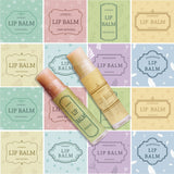 Globleland 80Pcs 8 Style Custom Lip Balm DIY Label Sticker, Coated Paper Paster, Self-Adhesive Stickers, Square, Mixed Patterns, 5x5cm, 10pcs/style, 1Set/Set