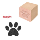Globleland 1Pc Beechwood Stamps, with 1Pc Resin Stamp Sheet, Square, Scrapbook Accessories, Paw Print, 7.5x7.5x2.3cm