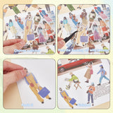 Globleland 3Bags 3 Styles Cartoon Figure Paper Stickers, Colorful, Women Pattern, 67.5~90x23~53x0.1mm, 2pcs/style, 40pcs/bag, 1bag/style