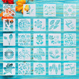 Globleland Cheriswelry 24 Sheets 24 Styles Plastic Drawing Stencil, for DIY Scrapbook, Square, Mixed Patterns, 1sheet/style