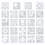 Globleland Cheriswelry 24 Sheets 24 Styles Plastic Drawing Stencil, for DIY Scrapbook, Square, Mixed Patterns, 1sheet/style