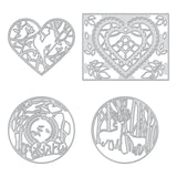 GLOBLELAND 4Pcs Hollow Metal Cutting Dies Heart Frame Cutting Dies for DIY Making Paper Card Craft Decoration Supplies, Matte Platinum