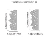Globleland 2Pcs 2 Style Carbon Steel Cutting Dies Stencils, for DIY Scrapbooking/Photo Album, Decorative Embossing DIY Paper Card, Matte Platinum Color, Butterfly Pattern, 1pc/style