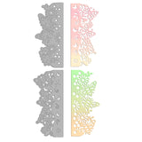 Globleland 2Pcs 2 Style Carbon Steel Cutting Dies Stencils, for DIY Scrapbooking/Photo Album, Decorative Embossing DIY Paper Card, Matte Platinum Color, Butterfly Pattern, 1pc/style