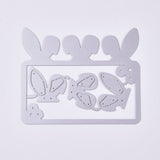 Globleland Bunny Carbon Steel Cutting Dies Stencils, for DIY Scrapbooking/Photo Album, Decorative Embossing Paper Card, Rabbit Ears, Matte Platinum Color, 89x111x1mm, 5pcs/set