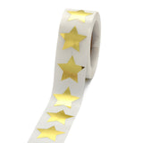 Globleland Metallic Foil Star Shape Paper Sticker Labels, Writable Paper Star Shape Seal Labels, Teacher Supplies, Gold, 24x23.5mm, 500pcs/roll