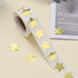 Globleland Metallic Foil Star Shape Paper Sticker Labels, Writable Paper Star Shape Seal Labels, Teacher Supplies, Gold, 24x23.5mm, 500pcs/roll