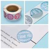 Globleland 1 Inch Thank You Self-Adhesive Paper Gift Tag Stickers, for Party, Decorative Presents, Flat Round, Word, 25mm, 500pcs/roll, 5Roll/Set