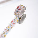 Globleland DIY Scrapbook Decorative Paper Tapes, Adhesive Tapes, Ice Cream, White, 15mm, 5m/roll(5.46yards/roll)
