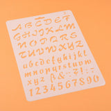 Globleland Plastic Drawing Painting Stencils Templates, Rectangle, Alphabet & Number Pattern, White, 25.5x17.4x0.04cm