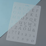 Globleland Plastic Drawing Painting Stencils Templates, Rectangle, Alphabet & Number Pattern, White, 25.5x17.4x0.04cm