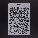 Globleland Plastic Drawing Painting Stencils Templates, Rectangle, Teardrop & Heart Pattern, White, 25.5x17.4x0.04cm
