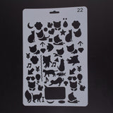 Globleland Plastic Drawing Painting Stencils Templates, Rectangle, Animal Pattern, White, 25.5x17.4x0.04cm