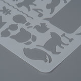 Globleland Plastic Drawing Painting Stencils Templates, Rectangle, Animal Pattern, White, 25.5x17.4x0.04cm