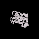 GLOBLELAND Word Happy Easter Frame Carbon Steel Cutting Dies Stencils, for DIY Scrapbooking/Photo Album, Decorative Embossing DIY Paper Card, Matte Platinum, 8.1x6.5x0.08cm