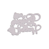 GLOBLELAND Word Happy Easter Frame Carbon Steel Cutting Dies Stencils, for DIY Scrapbooking/Photo Album, Decorative Embossing DIY Paper Card, Matte Platinum, 8.1x6.5x0.08cm