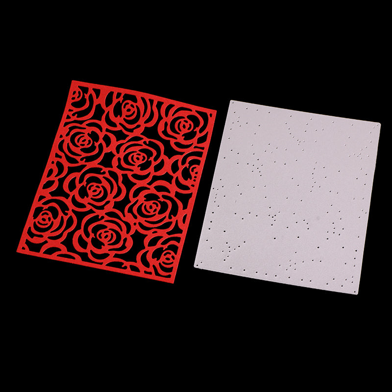 Globleland Rectangle with Flower Frame Carbon Steel Cutting Dies Stencils, for DIY Scrapbooking/Photo Album, Decorative Embossing DIY Paper Card, Matte Platinum, 14.5x11.2x0.08cm