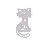 GLOBLELAND Cat Frame Carbon Steel Cutting Dies Stencils, for DIY Scrapbooking/Photo Album, Decorative Embossing DIY Paper Card, Matte Platinum, 6.6x3.6x0.08cm
