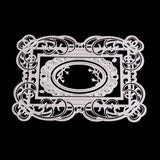 GLOBLELAND Rectangle Frame Carbon Steel Cutting Dies Stencils, for DIY Scrapbooking/Photo Album, Decorative Embossing DIY Paper Card, Matte Platinum, 16.4x11.7x0.08cm