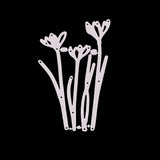 GLOBLELAND Carbon Steel Cutting Dies Stencils, for DIY Scrapbooking/Photo Album, Decorative Embossing DIY Paper Card, Flower, Matte Platinum, 10.8x6.3cm