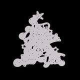 Globleland Greetings Frame Carbon Steel Cutting Dies Stencils, for DIY Scrapbooking/Photo Album, Decorative Embossing DIY Paper Card, Merry Christmas & Happy New Year, Matte Platinum, 10.6x8.2cm, 5pcs/set