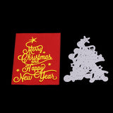Globleland Greetings Frame Carbon Steel Cutting Dies Stencils, for DIY Scrapbooking/Photo Album, Decorative Embossing DIY Paper Card, Merry Christmas & Happy New Year, Matte Platinum, 10.6x8.2cm, 5pcs/set