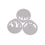 GLOBLELAND Flat Round Frame Carbon Steel Cutting Dies Stencils, for DIY Scrapbooking/Photo Album, Decorative Embossing DIY Paper Card, Christmas Theme, Matte Platinum, 11.6x12.4cm