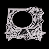 GLOBLELAND Star Frame Carbon Steel Cutting Dies Stencils, for DIY Scrapbooking/Photo Album, Decorative Embossing DIY Paper Card, Matte Platinum, 13.9x14.1cm
