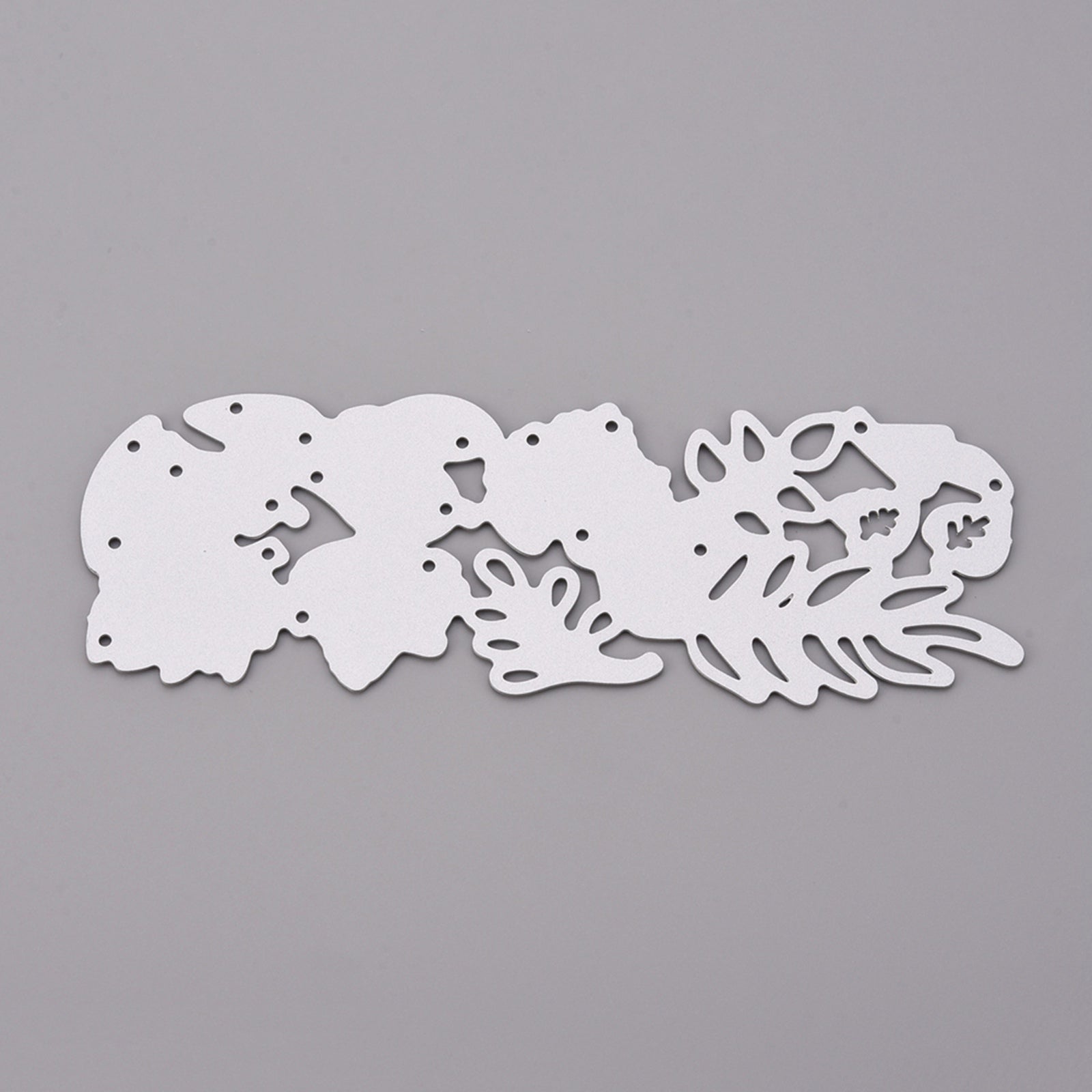 GLOBLELAND Leaf Frame Carbon Steel Cutting Dies Stencils, for DIY Scrapbooking/Photo Album, Decorative Embossing DIY Paper Card, Matte Platinum Color, 110x38x1mm