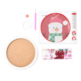 Globleland DIY Christmas Theme Diamond Painting Kits For Kids, Snowman Pattern Photo Frame Making, with Resin Rhinestones, Pen, Tray Plate and Glue Clay, Red, 19.7x1.6cm, Inner Diameter: 16.9cm, 2Box/Pack