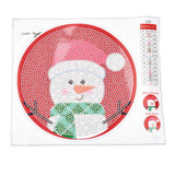 Globleland DIY Christmas Theme Diamond Painting Kits For Kids, Snowman Pattern Photo Frame Making, with Resin Rhinestones, Pen, Tray Plate and Glue Clay, Red, 19.7x1.6cm, Inner Diameter: 16.9cm, 2Box/Pack
