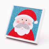 Globleland DIY Christmas Theme Diamond Painting Kits For Kids, Santa Claus Pattern Photo Frame Making, with Resin Rhinestones, Pen, Tray Plate and Glue Clay, Mixed Color, 15x15x2cm, 2Box/Pack