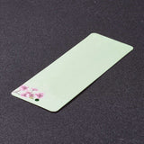 Globleland Paper Card, DIY Bookmark Card, Rectangle, Light Green, Sakura Pattern, 140x49x0.5mm, Hole: 4mm, 20pcs/bag, 10Bag/set