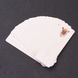 Globleland Paper Card, DIY Bookmark Card, Rectangle, Saddle Brown, Deer Pattern, 140x49x0.5mm, Hole: 4mm, 20pcs/bag, 10Bag/set
