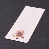Globleland Paper Card, DIY Bookmark Card, Rectangle, Mixed Patterns, 140x49x0.5mm, Hole: 4mm, 20pcs/bag, 10Bag/set