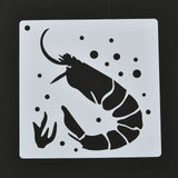 Globleland PET Plastic Drawing Stencil, for DIY Scrapbook, Square, Ocean Themed Pattern, 13x13x0.02cm, Hole: 5mm, about 22pcs/set, 2sets/pack