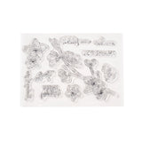 Clear Silicone Stamps and Carbon Steel Cutting Dies Set, for DIY Scrapbooking, Photo Album Decorative, Cards Making, Stamp Sheets, Flower Pattern, Stamps: 11x8x0.3cm; Cutting Dies Stencils: 6x10x0.07cm, 2pcs/set, 3sets/bag