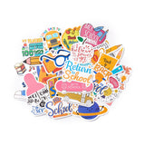 Globleland School Theme Waterproof Self Adhesive Paper Stickers, for Suitcase, Skateboard, Refrigerator, Helmet, Mobile Phone Shell, Colorful, Cartoon Pattern, 40~66x31~75x0.2mm, about 50pcs/bag, 5bags/set