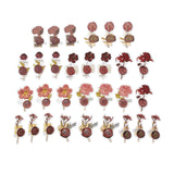 Globleland 30Pcs 10 Styles Waterproof Self Adhesive PET Stickers, for Suitcase, Skateboard, Refrigerator, Helmet, Mobile Phone Shell, Rose, Indian Red, Dried Flower Wax Seal Pattern, 47~59x25~42.5x0.1mm, about 3pcs/style, 10bags/set.