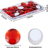 Globleland Self-Adhesive Acrylic Rhinestone Stickers, for DIY Decoration and Crafts, Faceted, Half Round, Red, 30x6mm, 50pcs/box, 1Box/Set