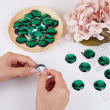 Globleland Self-Adhesive Acrylic Rhinestone Stickers, for DIY Decoration and Crafts, Faceted, Half Round, Green, 30x6mm, 50pcs/box, 1Box/Set